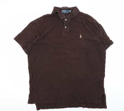 Ralph Lauren Men's Brown XL Polo Shirt Short Sleeve