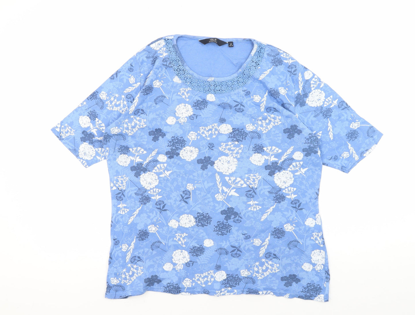 Womens UK Size 14 Isle Essentials Blue  T-Shirt