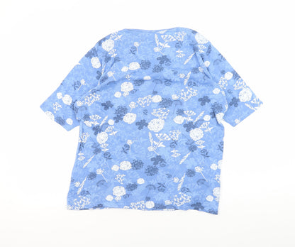 Womens UK Size 14 Isle Essentials Blue  T-Shirt