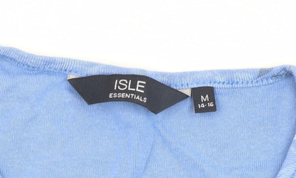 Womens UK Size 14 Isle Essentials Blue  T-Shirt