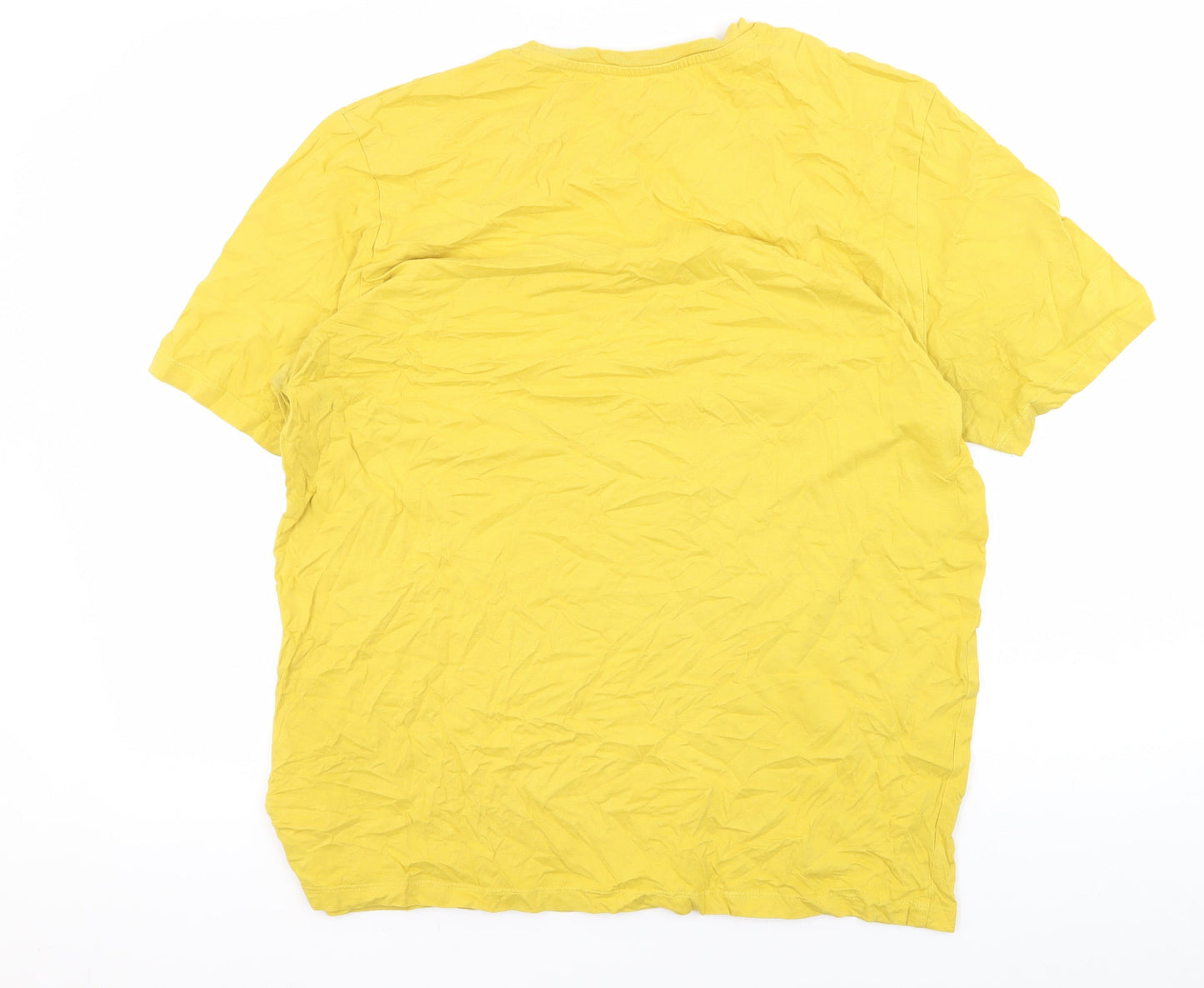 Timberland Men's Yellow Cotton Logo T-Shirt XL
