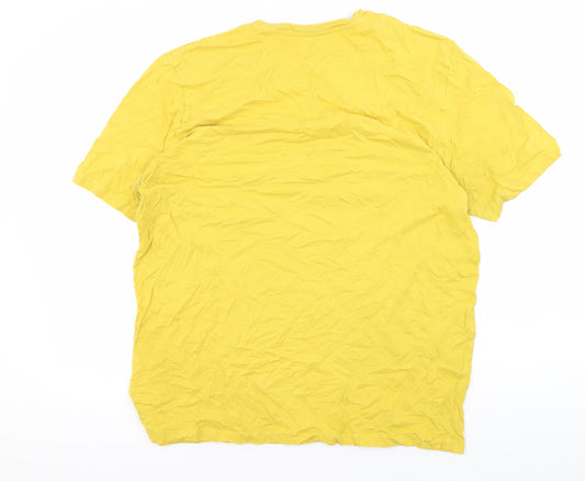 Timberland Men's Yellow Cotton Logo T-Shirt XL