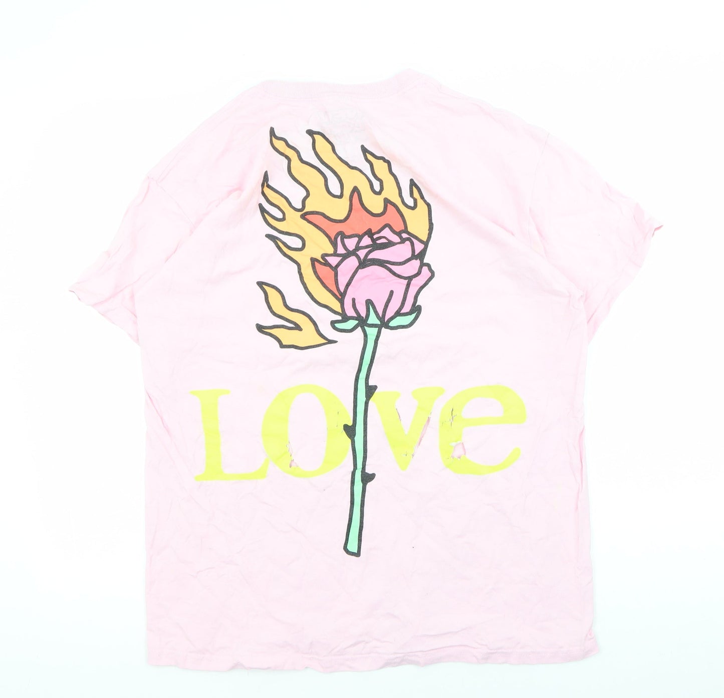 New Love Club Men's Pink XL Graphic Print T-Shirt