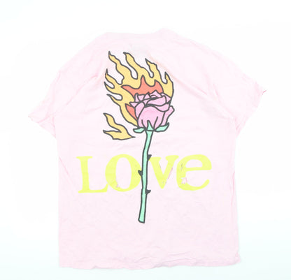 New Love Club Men's Pink XL Graphic Print T-Shirt