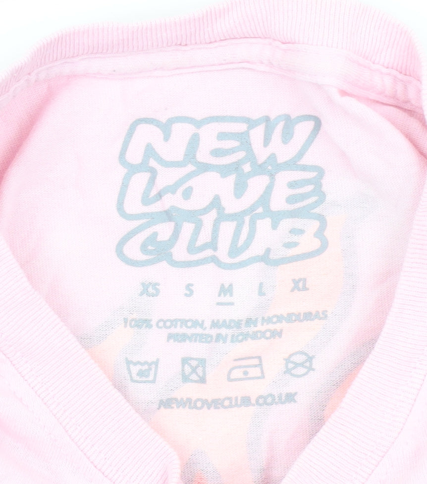 New Love Club Men's Pink XL Graphic Print T-Shirt