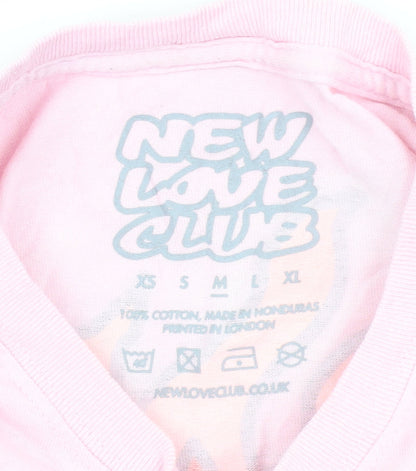 New Love Club Men's Pink XL Graphic Print T-Shirt