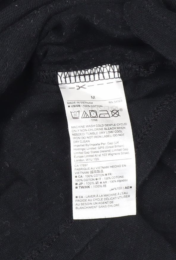 Unisex Adults UK Size M Gap Black Basic T-Shirt