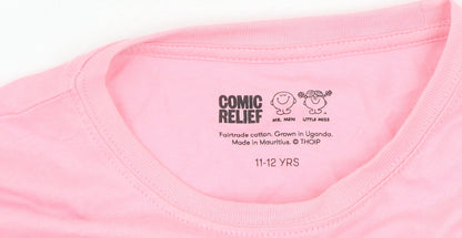 Comic Relief Pink Girls T-Shirt 11-12 Years Mr. Men Little Miss