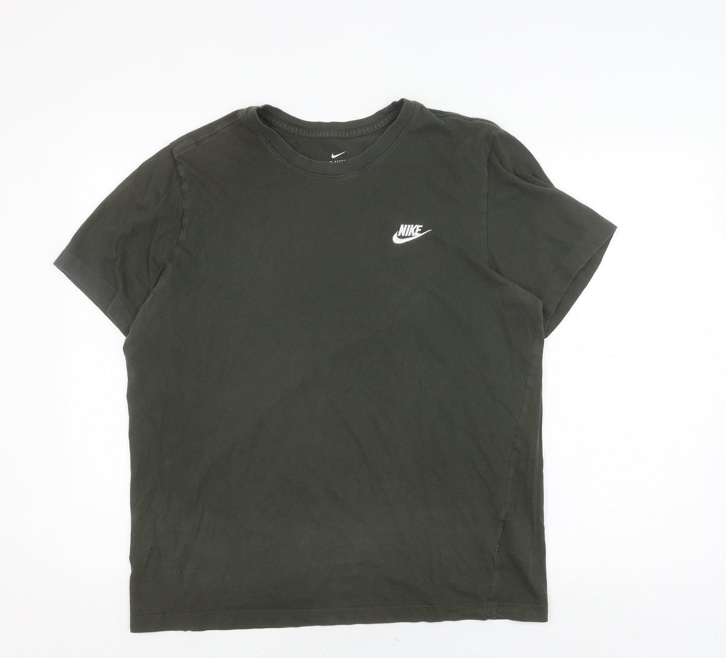 Nike Men's Green L T-Shirt Logo Short Sleeve