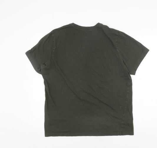 Nike Men's Green L T-Shirt Logo Short Sleeve