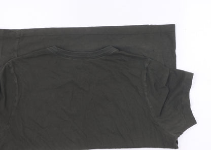 Nike Men's Green L T-Shirt Logo Short Sleeve