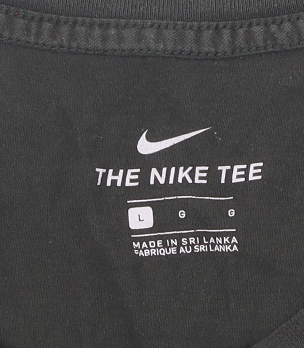 Nike Men's Green L T-Shirt Logo Short Sleeve