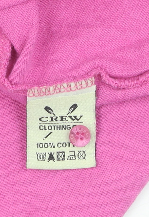 Crew Clothing Co Girls Pink Polo T-Shirt, Short Sleeve 16 Years