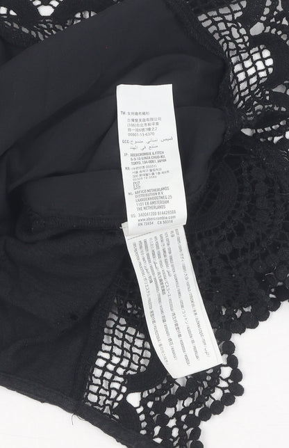 Hollister Women's Black Lace Cropped Blouse XS