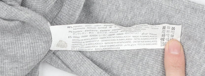 Womens UK Size 26 Zara Grey Cropped Button-Up