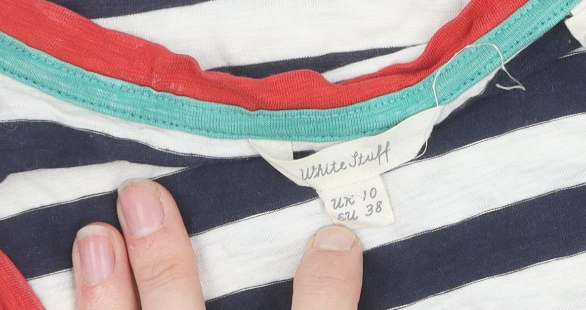 Womens UK Size 10 White Stuff Multicoloured Basic T-Shirt