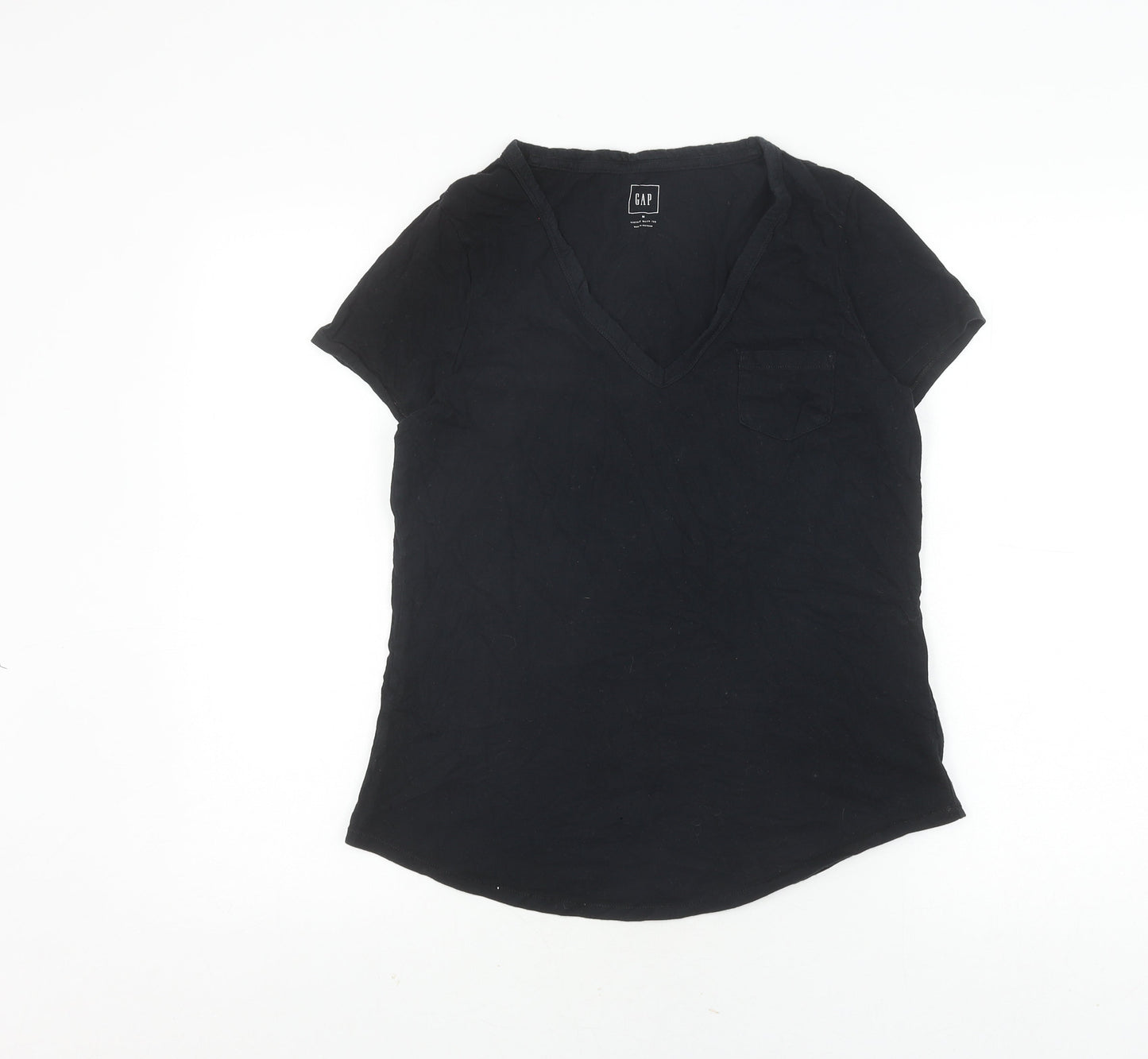 Womens UK Size M Gap Black Basic T-Shirt