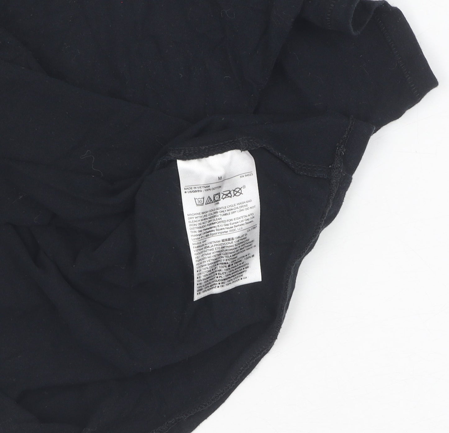 Womens UK Size M Gap Black Basic T-Shirt