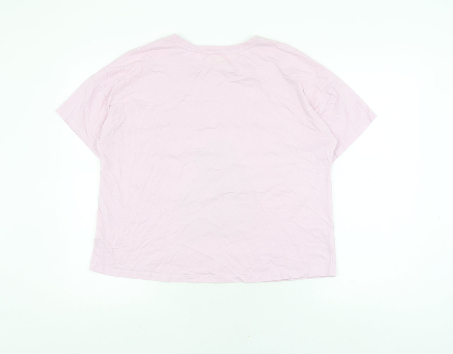 Womens UK Size 16 Disney Pink Basic T-Shirt