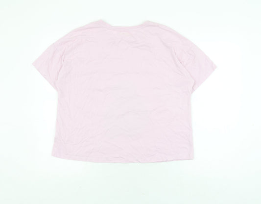 Womens UK Size 16 Disney Pink Basic T-Shirt