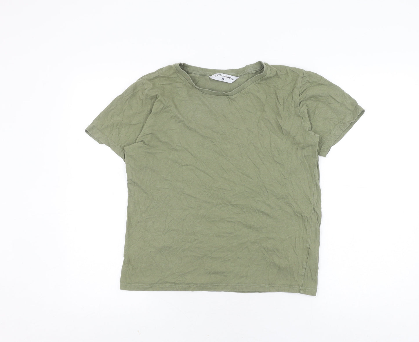Womens UK Size S Tokyo Laundry Green Basic T-Shirt
