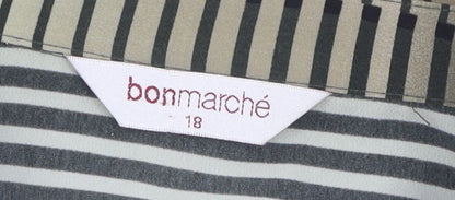 Bonmarché Women's Green Striped Button-Up Shirt