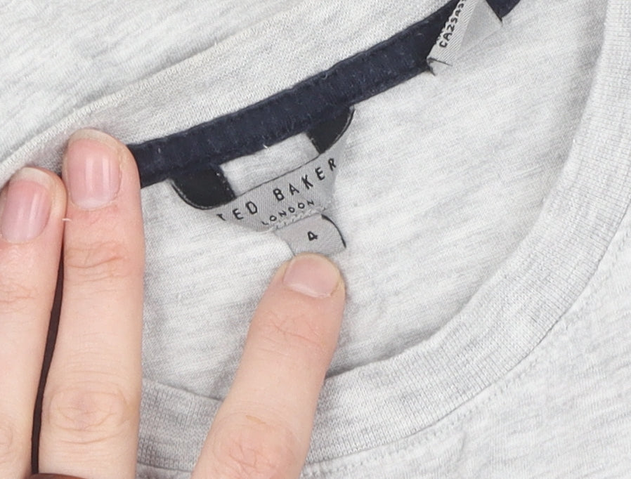 Ted Baker Men's Grey Crew Neck T-Shirt, L, Short Sleeve