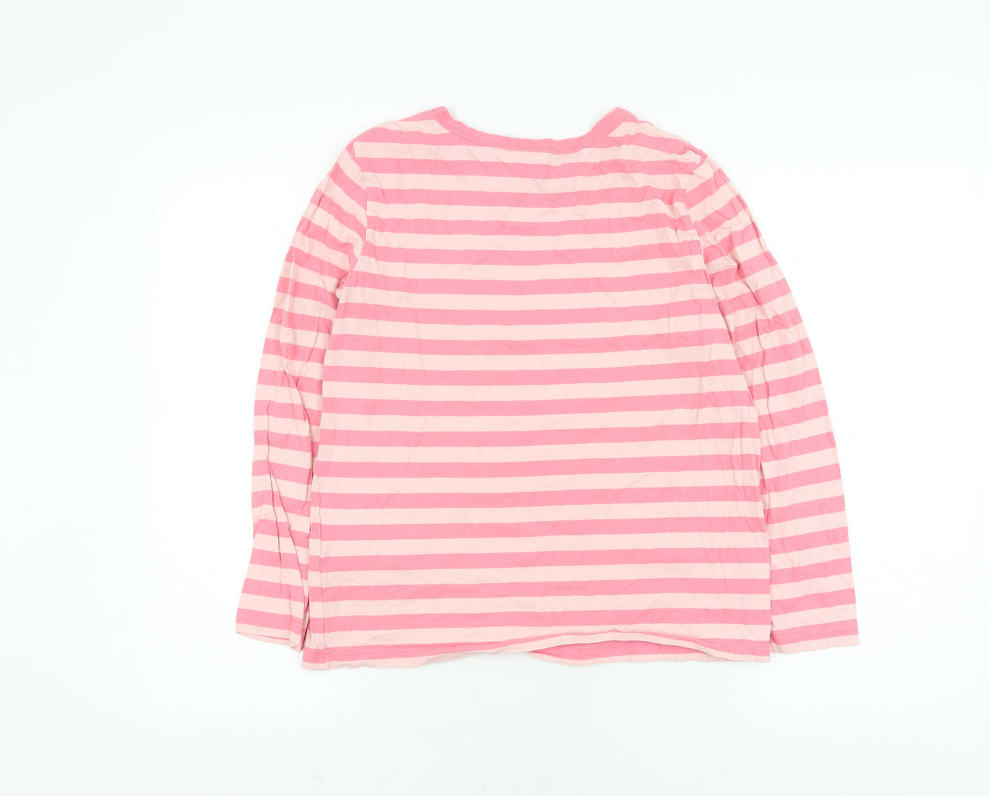 Joanie Girls Pink Striped Ringer T-Shirt XS