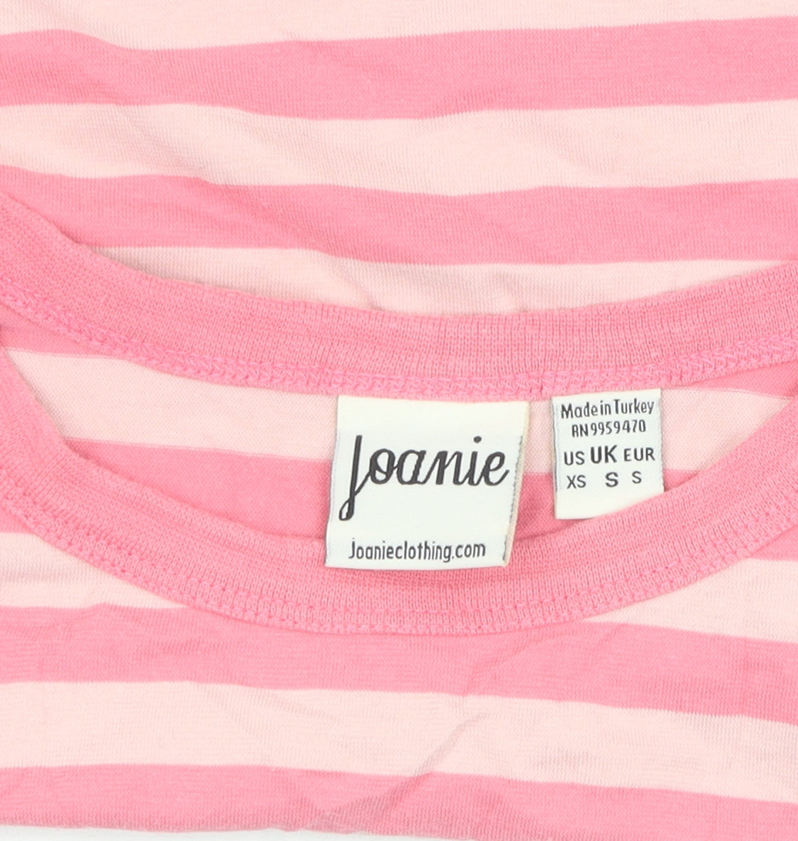 Joanie Girls Pink Striped Ringer T-Shirt XS