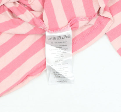 Joanie Girls Pink Striped Ringer T-Shirt XS