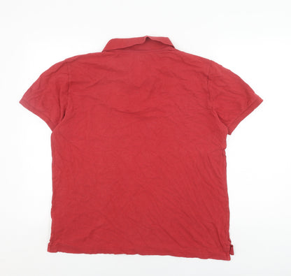 GAP Men's Red Polo Shirt L - Short Sleeve, Cotton