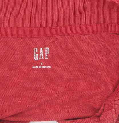 GAP Men's Red Polo Shirt L - Short Sleeve, Cotton