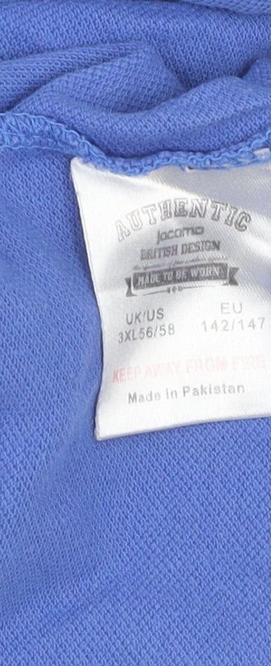 Authentic Men's Blue 3XL Cotton Polo Shirt