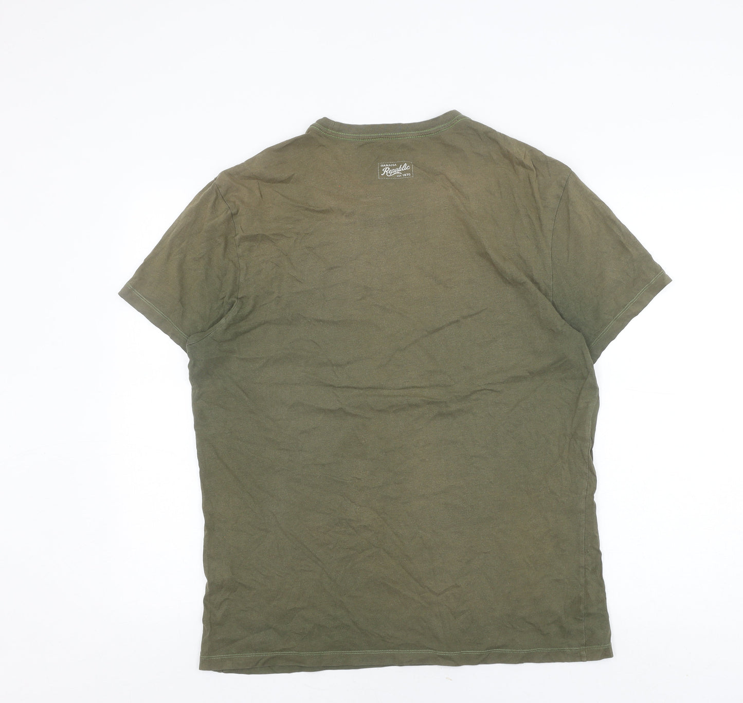 Mens UK Size L Banana Republic Green  T-Shirt