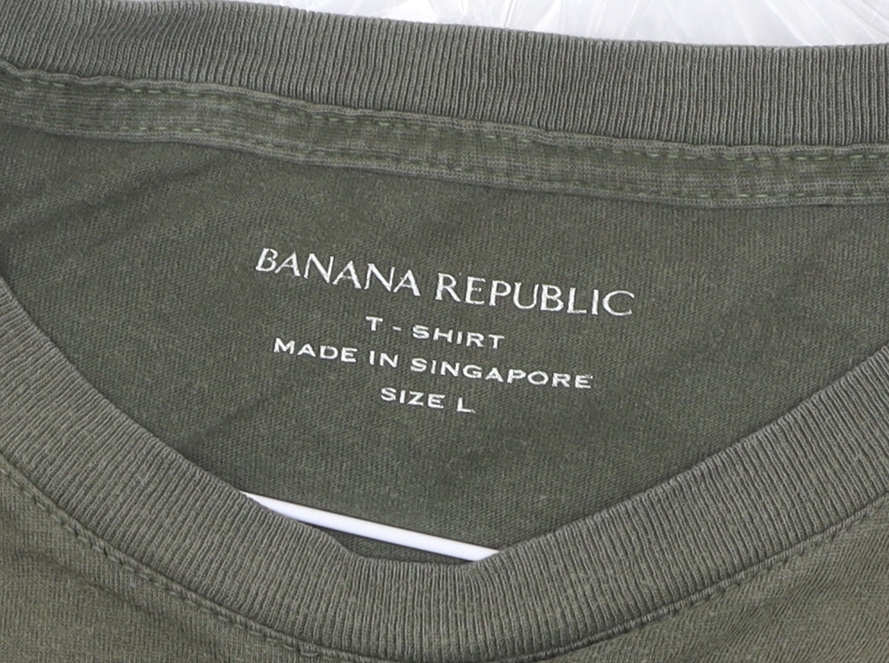 Mens UK Size L Banana Republic Green  T-Shirt