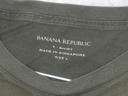 Mens UK Size L Banana Republic Green  T-Shirt
