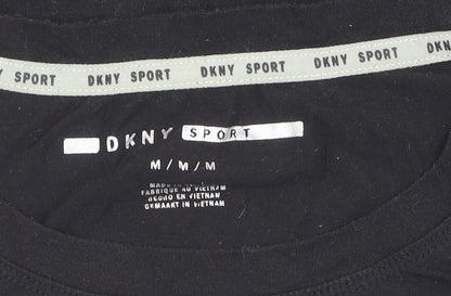DKNY Women's Black M T-Shirt Casual Sporty Crew Neck