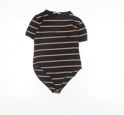 Womens UK Size S Zara Black Basic T-Shirt