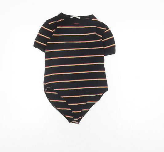 Womens UK Size S Zara Black Basic T-Shirt
