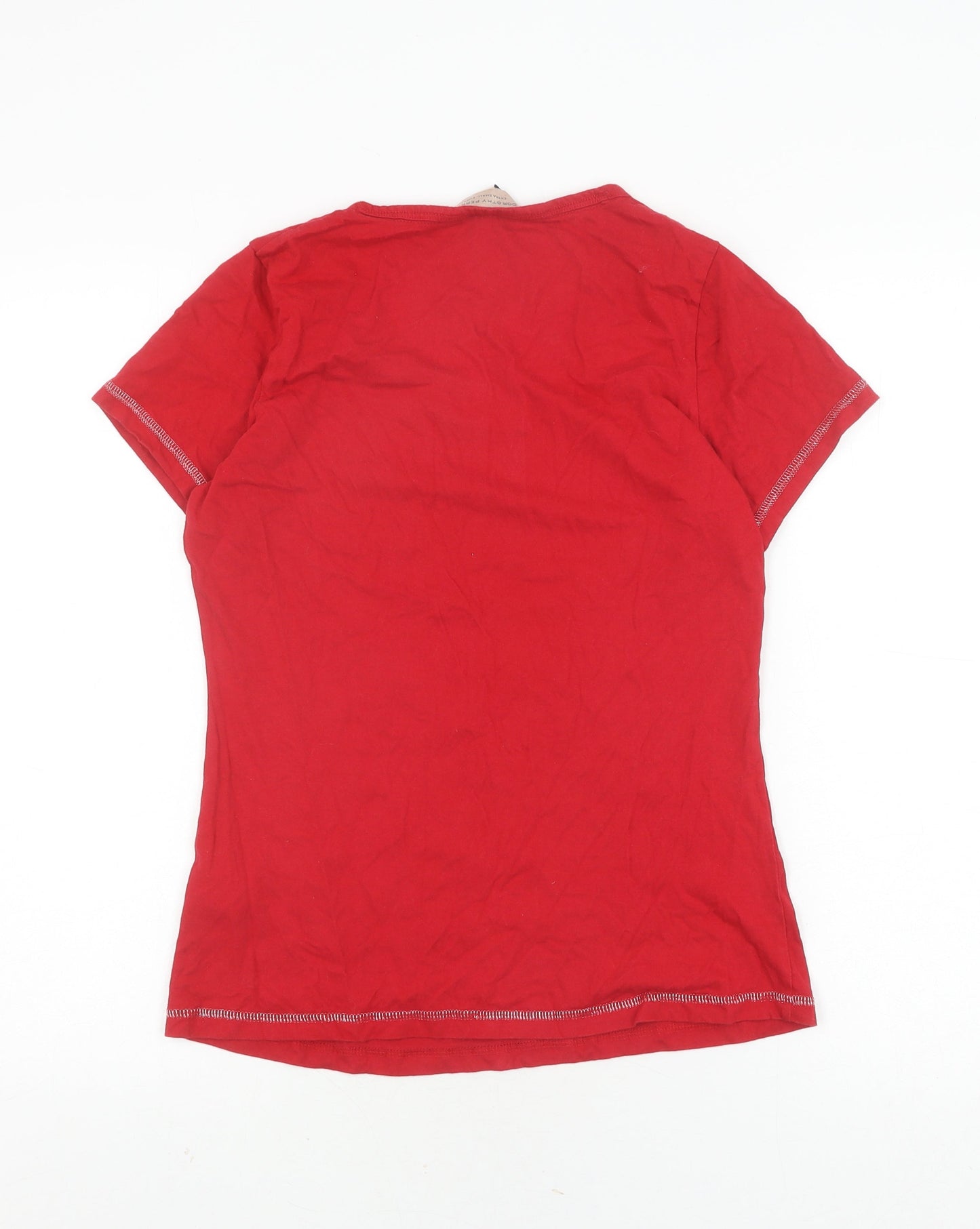 Womens UK Size XS Dorothy Perkins Red Basic T-Shirt