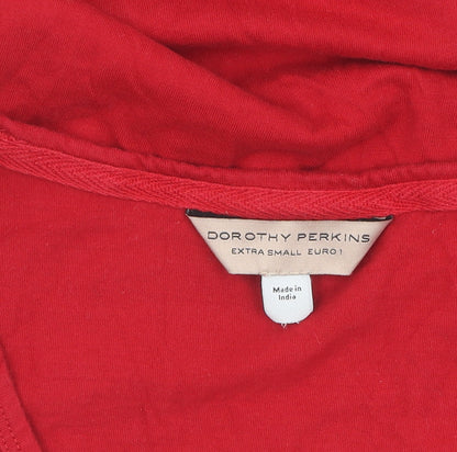 Womens UK Size XS Dorothy Perkins Red Basic T-Shirt