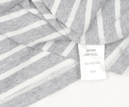 Cotton Traders Women's Grey Striped Pullover Jumper Size 16