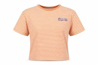 Unisex Adults UK Size M Pull & Bear Orange Cropped T-Shirt