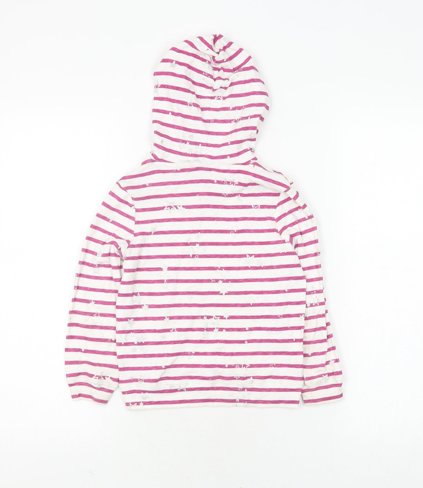 Joules Girls Pink Stripe Hoodie, Age 6, Long Sleeve Pullover