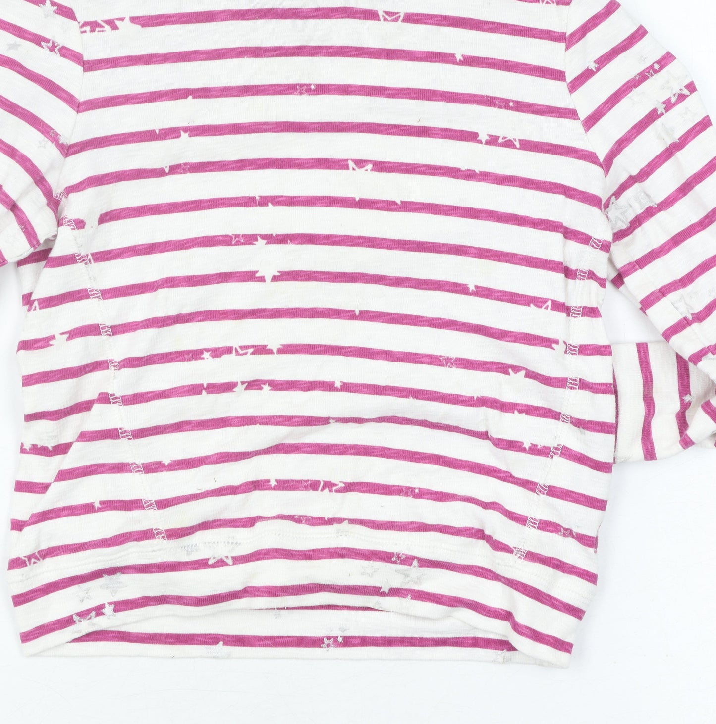 Joules Girls Pink Stripe Hoodie, Age 6, Long Sleeve Pullover