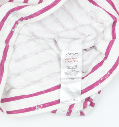 Joules Girls Pink Stripe Hoodie, Age 6, Long Sleeve Pullover