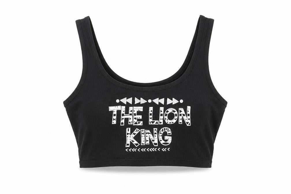Womens UK Size 2XS Disney Black Cropped Tank