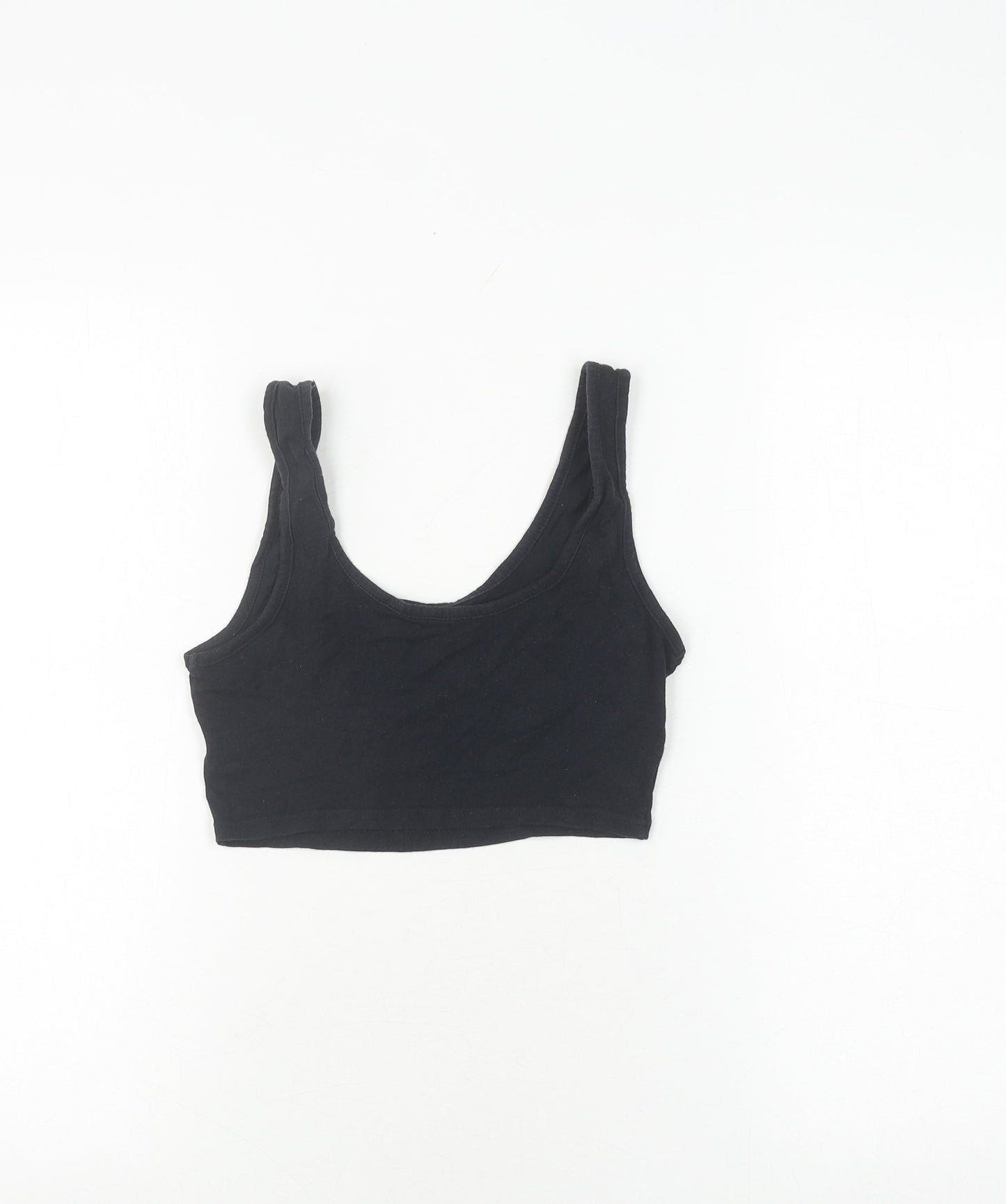 Womens UK Size 2XS Disney Black Cropped Tank