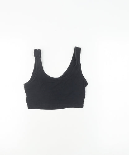 Womens UK Size 2XS Disney Black Cropped Tank