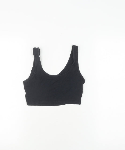 Womens UK Size 2XS Disney Black Cropped Tank